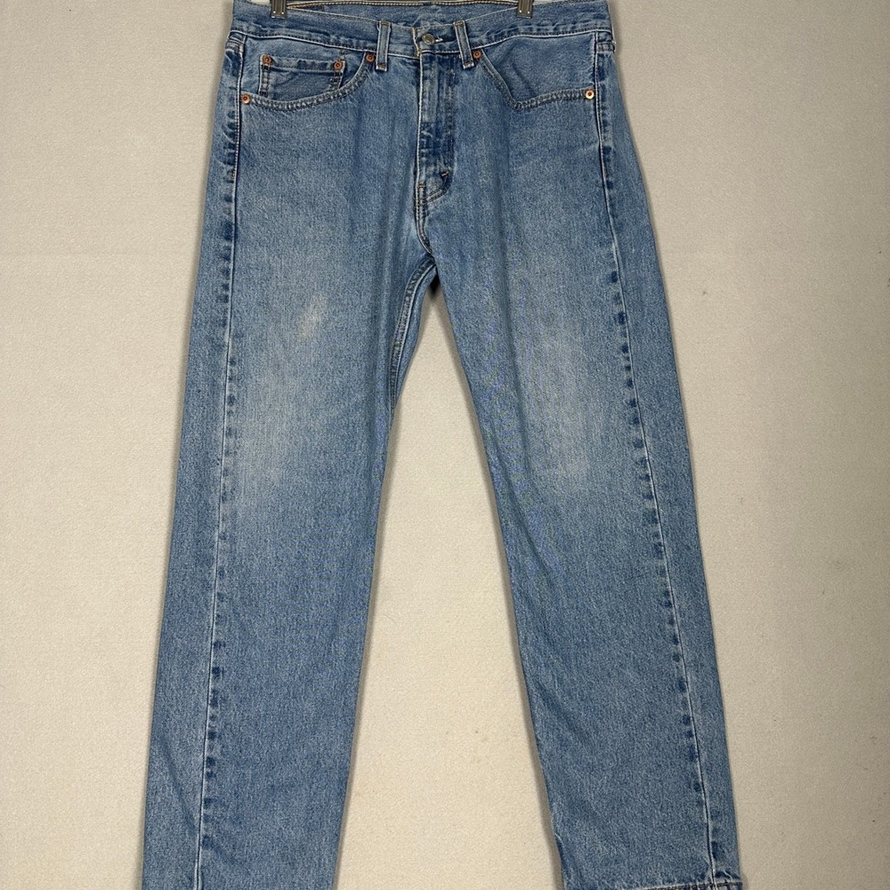 Levis 505 Jeans Mens 34X30 Blue Regular Fit Straight Leg 5-Pocket Denim Pants